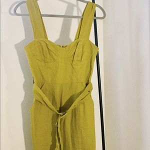 Chartreuse Urban Outfitters Fitted Dress